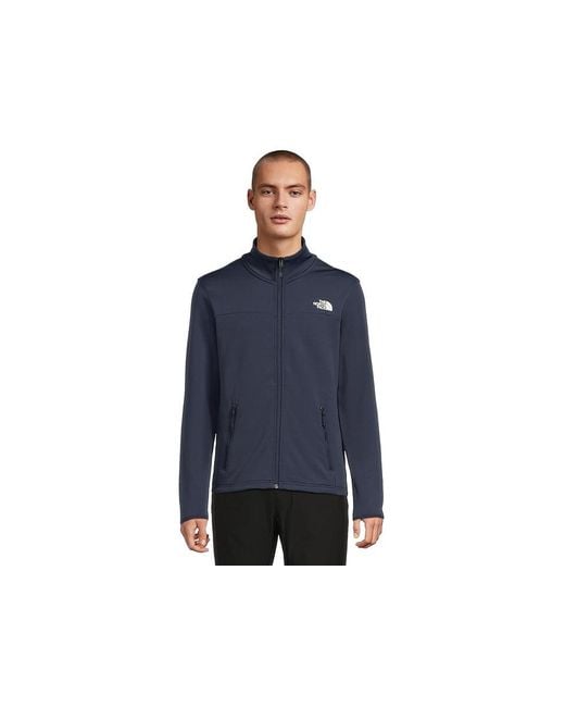 The North Face Blue Cedar Trail Grid Fleece Full Zip Jacket Coat, Fleece/Polyester for men