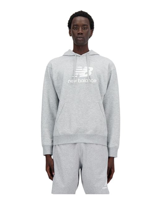 New Balance Gray Sport Essentials French Terry Logo Hoodie for men