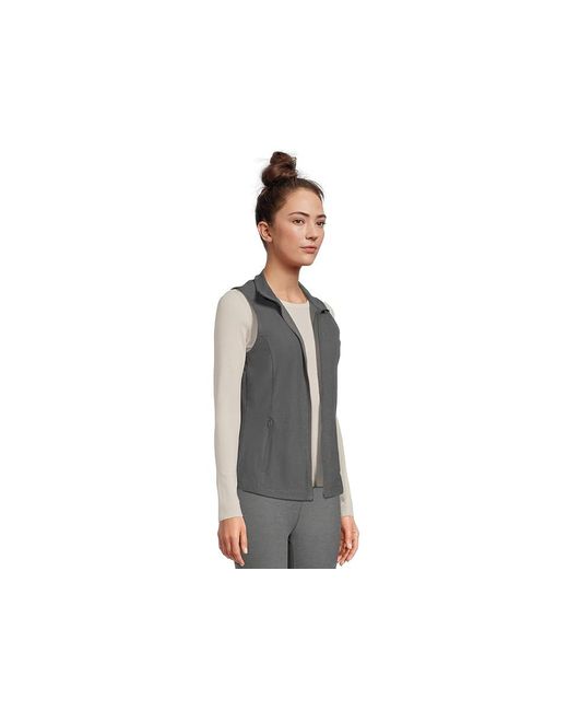 Beyond Yoga Black Venice Zip-Front Vest Jacket, Elastane/Polyester