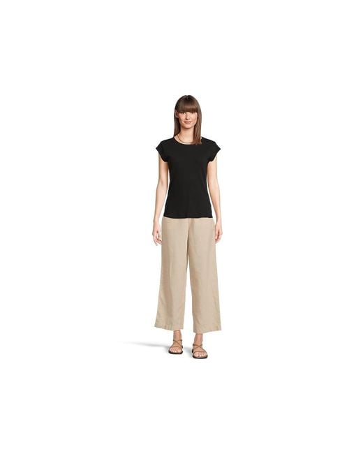 Mod-o-doc Natural Cropped Wide Leg Pants Casual Pants, Cotton/Polyester