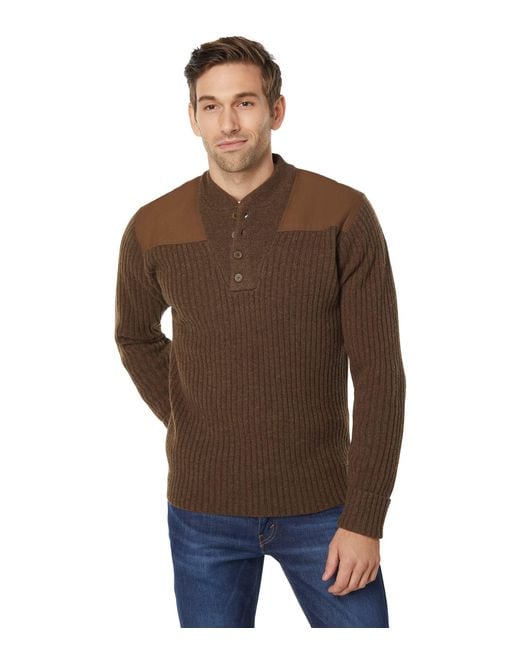 L.L. Bean Cotton Commando Fatigue Henley Sweater in Brown for Men Lyst