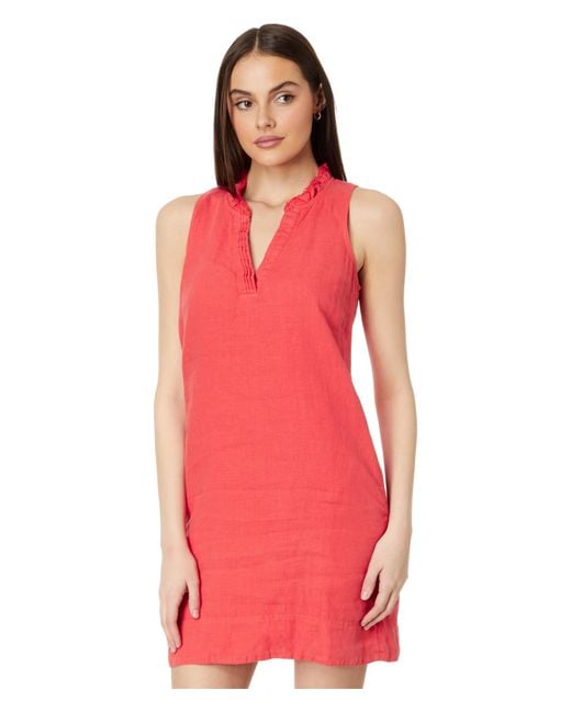 Tommy Bahama Red Two Palms Double Ruffle Dress