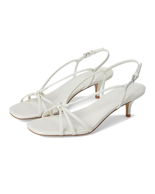 Calvin Klein White Poeta Sandals, Faux Leather