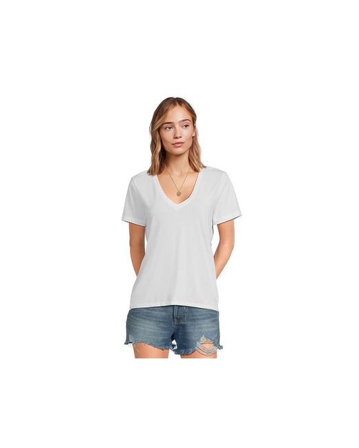 Madewell Black Northside V-Neck T-Shirts Clothing 2Xs 000) Cotton