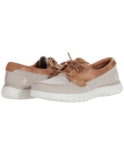 Skechers On-the-go Flex Canvas Boat Shoe in Beige (Natural) - Lyst