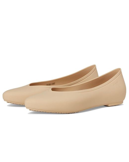 CROCSTM White On The Clock Work Flats Flat Shoes, Eva