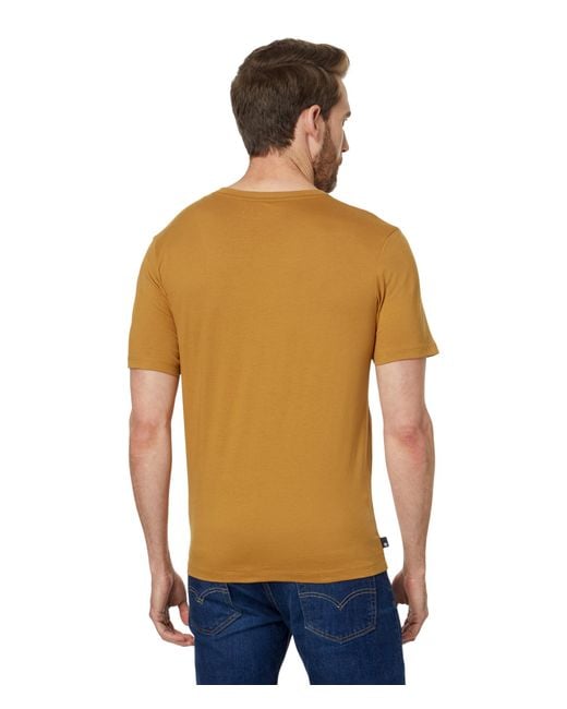 Timberland Orange Linear Logo Short Sleeve Tee for men
