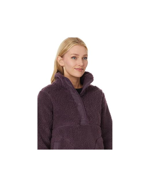 L.L. Bean Black Sherpa Fleece Pullover Jacket, Fleece/Nylon