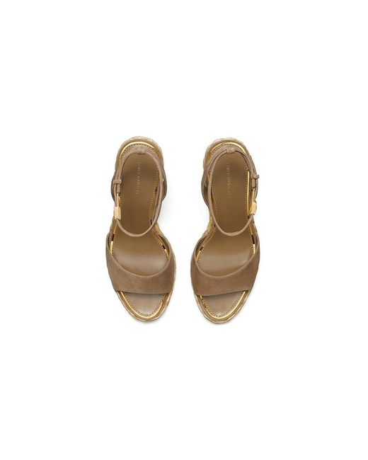 Tory Burch Black Raffia Sandal Wedge 80Mm (River Rock) Shoes