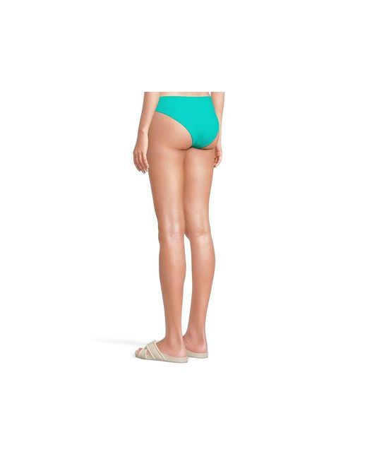 Becca Black Modern Edge Rib Gracie U Buckle Side Hipster Bottom Swimwear, Nylon/Spandex