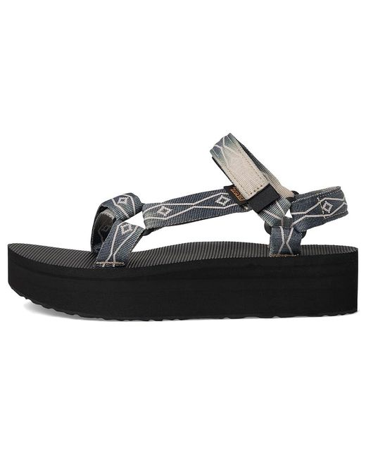 Teva Black Flatform Universal Sunscape Sandals Waterles/Cream 5 B