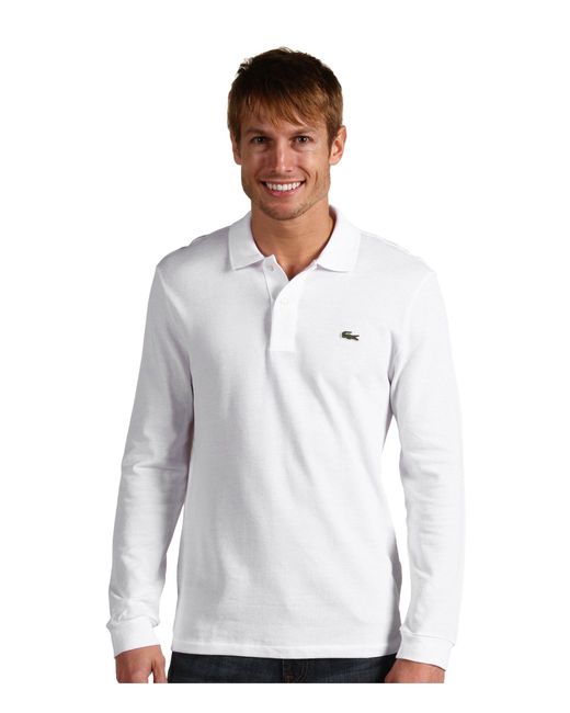 mens long sleeve lacoste polo shirt