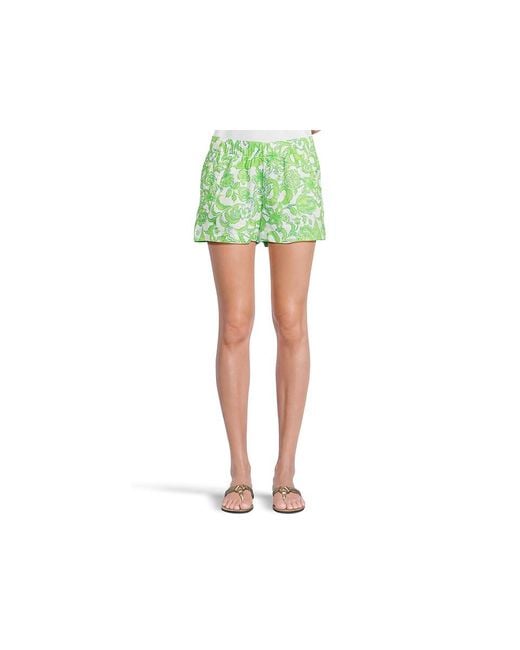 Lilly Pulitzer Green Lilo Linen Shorts Clothing