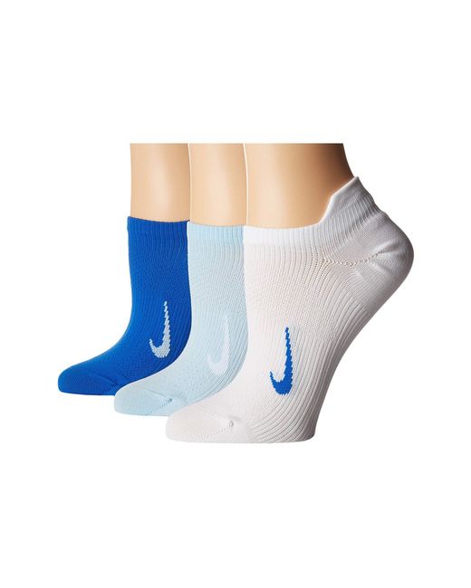 Nike Blue Everyday Plus Lightweight Training No Show Socks 3-pair Pack