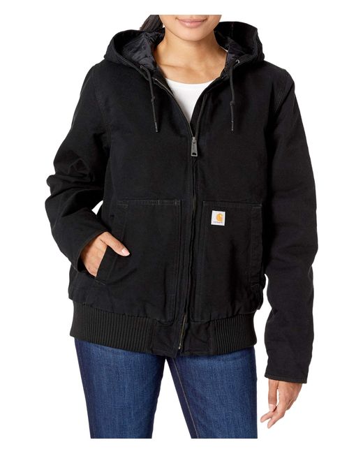 Carhartt Cotton Wj130 Washed Duck Active Jacket in Black - Lyst