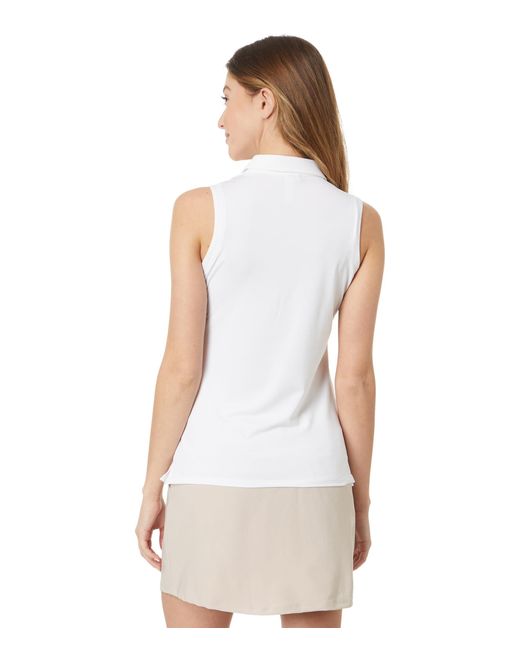 Adidas Originals White Ultimate365 Solid Sleeveless Polo Shirt