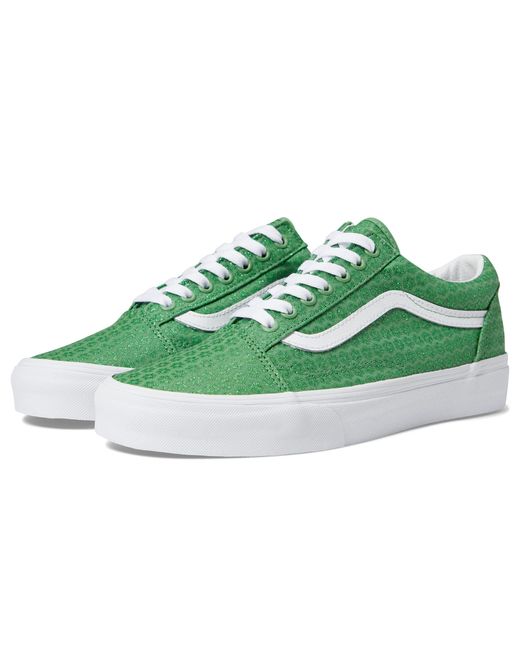 Vans Suede And Textile Comfycush Old Skool Shoes in Green | Lyst