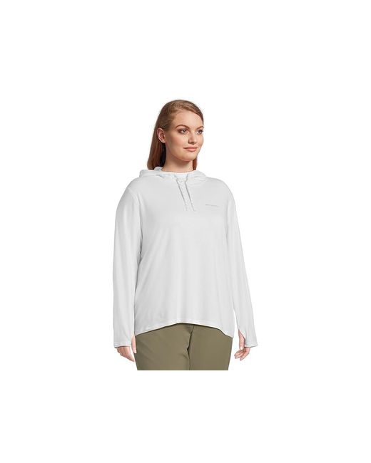 Columbia White Plus Size Sun Trektm Hoodie Ii Sweatshirt, Cotton/Elastane/Lycra