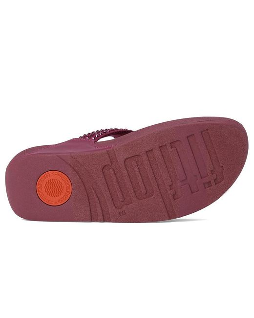 Fitflop Purple Lulu Maxi-Crystal Toe-Post Sandals Wedge Shoes 5 M (B) Synthetic