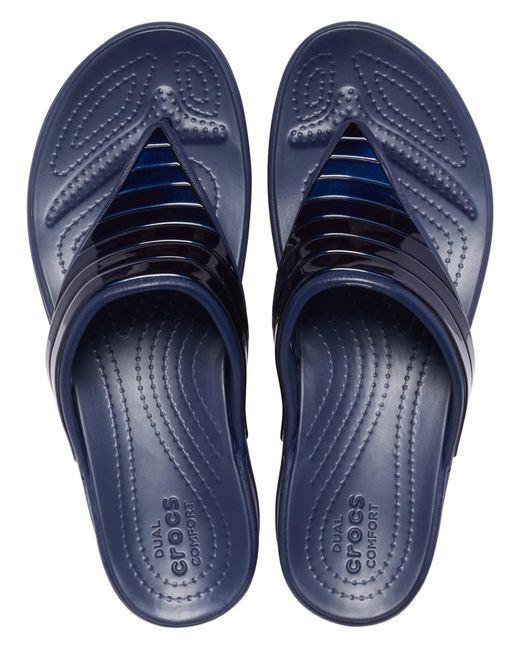crocs monterey metallic wedge flip