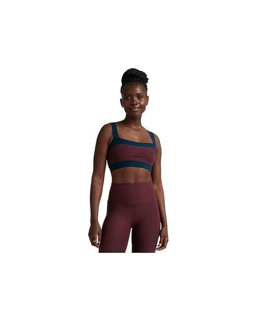 Beyond Yoga Black Spacedye Horizon Colorblock Bra Bra Midnight Burgundy/Nocturnal Heather, Elastane/Polyester