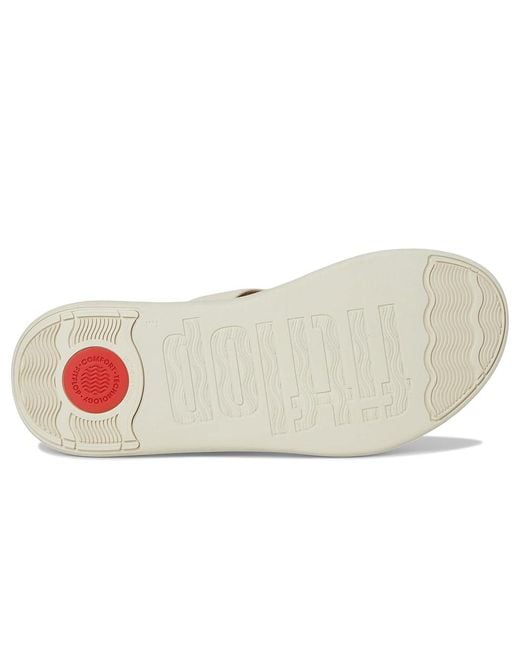 Fitflop White F-Mode Go Adjustable Flatform Toe-Post Sandals Wedge Shoes 10 M (B) Faux Leather