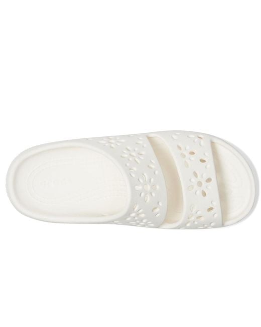 Crocs™ Classic Sandals 2.0 With Floral Cutout Design Sandals 6 in White ...