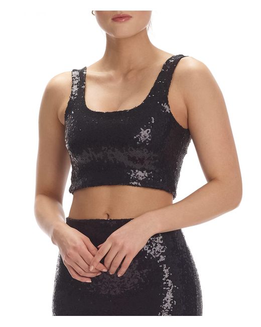 Commando Sequin Crop Top Seq202 in Black Lyst