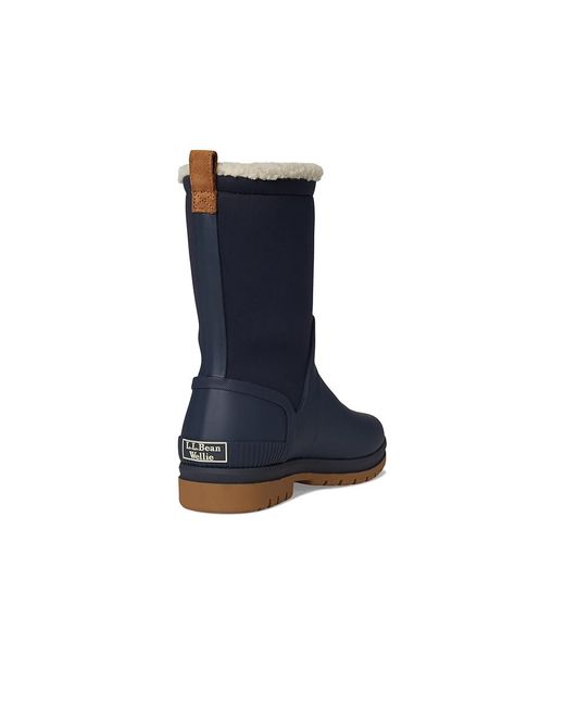 L.L. Bean Blue Rugged Winter Wellie Boot Rain Boots 10 B