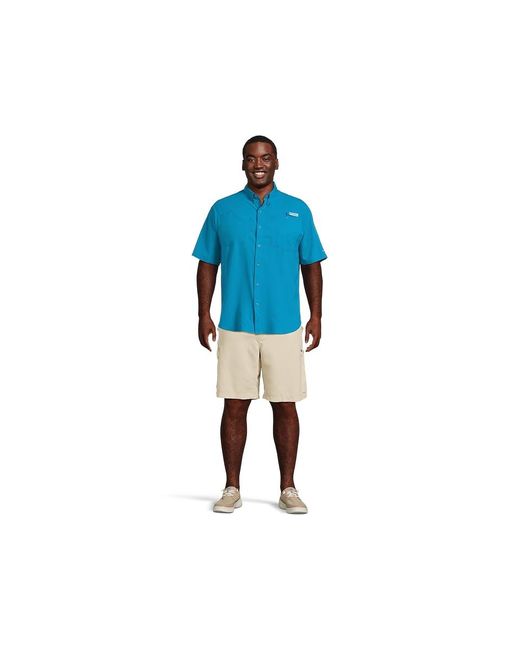 Columbia Blue Tamiami Ii S/S Short Sleeve Button Up, Mesh/Polyester for men