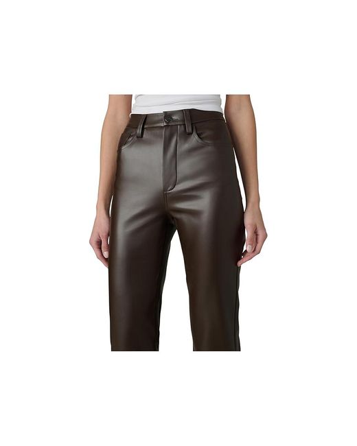 Joe's Jeans Black The Lyra Slim Ankle Vegan Leather Jeans 31, Denim/Polyurethane