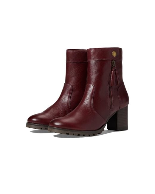 Johnston & Murphy Leather Vivica Zip Boot in Burgundy (Brown) Lyst