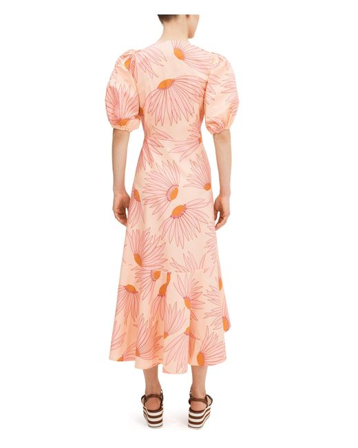 Kate Spade Cotton Falling Flower Wrap Dress in Orange Lyst