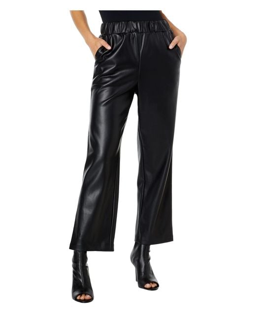 Blank NYC Leather Rib Waistband Pants In Can't Help Myself in Black | Lyst