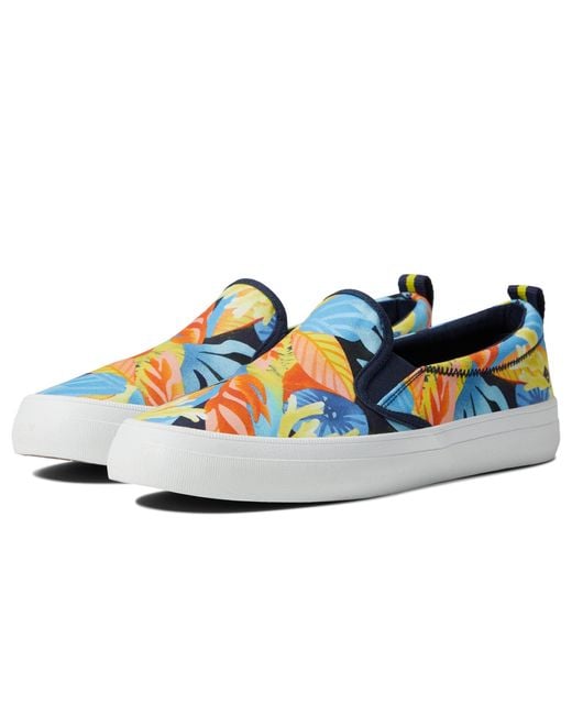 Sperry Top-Sider Canvas Crest Twin Gore Coral Floral in Navy (Blue) | Lyst
