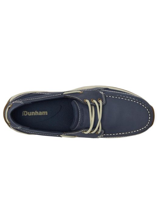 Dunham Blue Captain Slip On Shoes, Leather/Mesh for men