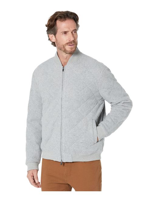 Johnnie-o Newcastle Quilted Fleece Bomber Jacket in Gray for Men | Lyst