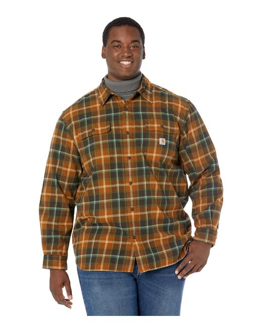Carhartt Loose Fit Heavyweight Flannel Long Sleeve Plaid Shirt in Green for  Men | Lyst