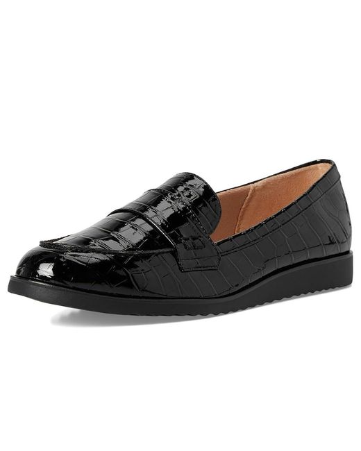 LifeStride Black Zee Loafer/Moc Shoes Flat Shoes 7 M (B) Faux Leather