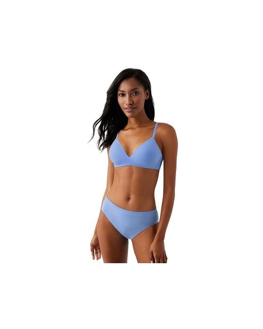 Wacoal Blue How Perfect Non-Wire Bra 852189 Bra, Microfiber/Nylon/Spandex