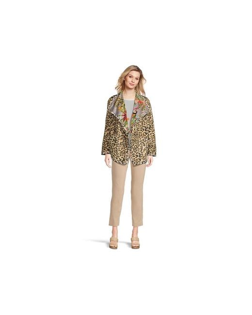 Johnny Was Green Joan Wrap Binded Sherpa Jacket (Reversible) Clothing, Polyester