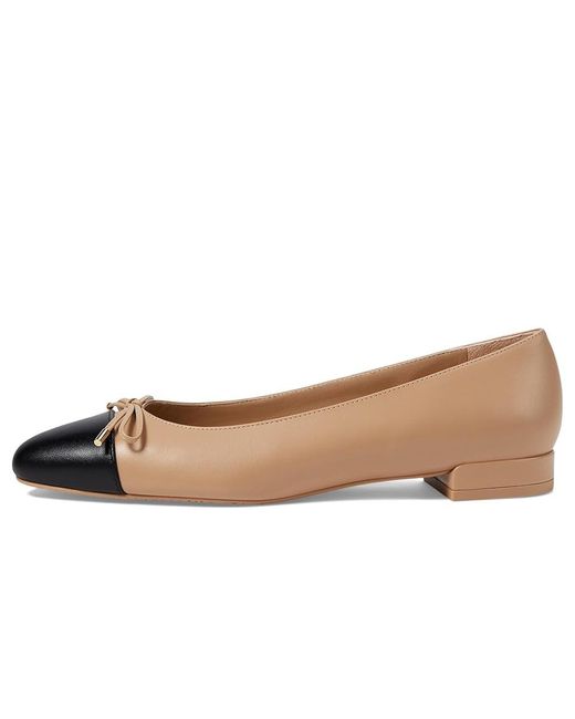 Stuart Weitzman Black Sleek Bow Flat Flat Shoes Adobe/ 1, Leather