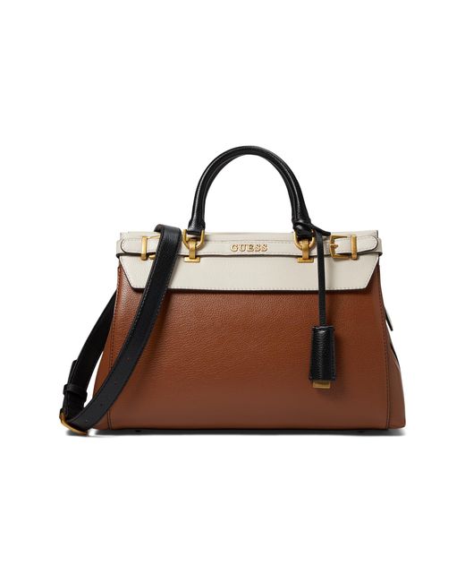 Guess Sestri Luxury Satchel in Brown Lyst
