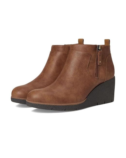 Dr. Scholls Brown Bianca Zip Short Boots Boots, Faux Leather