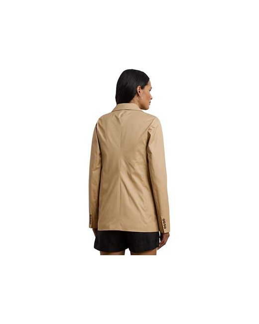 Ralph Lauren Black Double-Breasted Cotton Twill Blazer Jacket