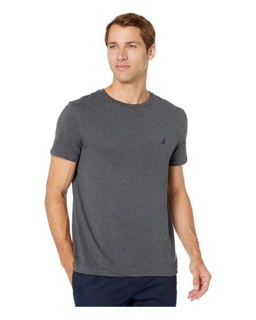 Nautica Gray Short Sleeve Solid Crew Neck T-shirt for men