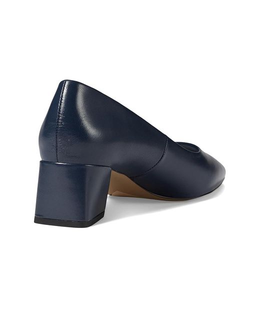 Franco Sarto Blue Racer Pointed Toe Block Heel Pump ( Leather) High Heels