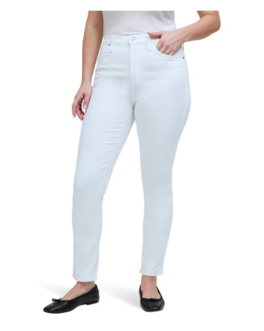Madewell Blue High-rise Stovepipe Jeans In Pure White