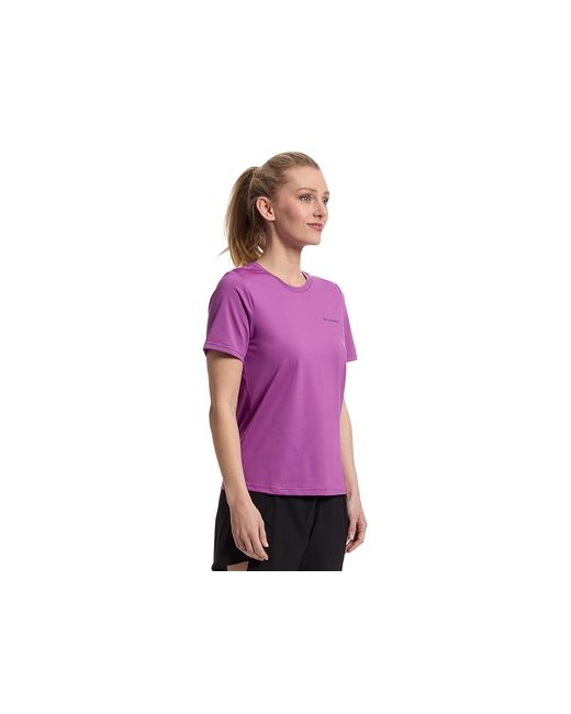 Columbia Purple Wild Springstm Short Sleeve Clothing, Elastane/Polyester