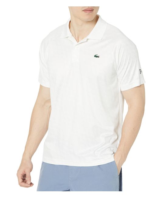 Lacoste Short Sleeve Novak Djokovic Sport Ultra Dry Polo Shirt in White for  Men | Lyst